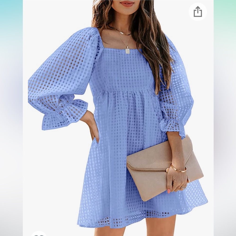 New square neck, puff sleeve dresses! Plus size.